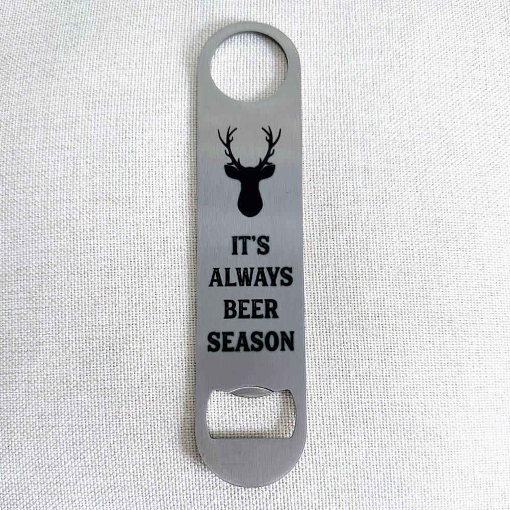 Deer Head Magnetic Silver Stainless Steel Beer Bottle Opener NWoT - Picture 1 of 2